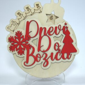 Prelep leseni božični okraski z vgraviranim imenom in prazničnim motivom